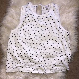 Banana Republic | White XL tank top blk polka dots